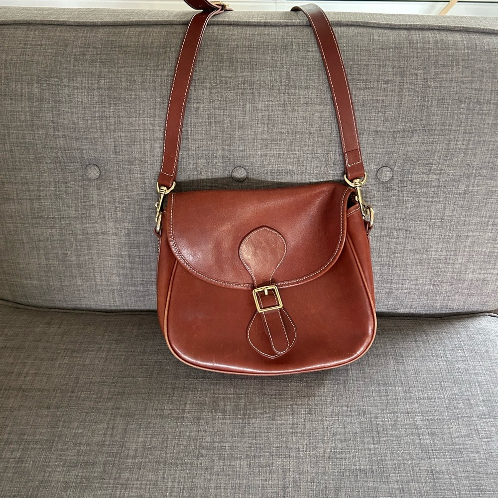 J. McLaughlin Brown Leather Shoulder Bag with Buckle